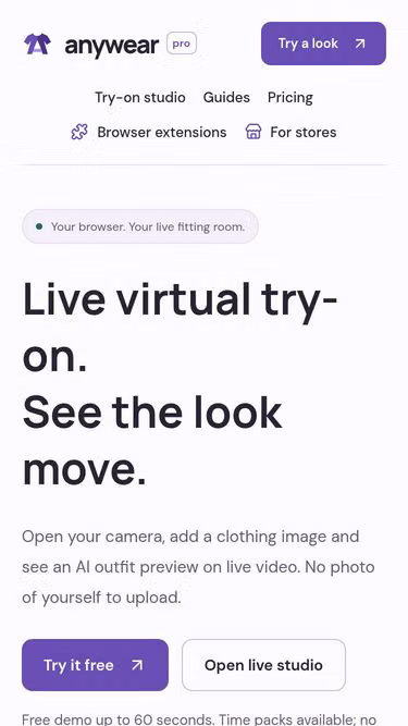 Screenshot of anywear.pro
