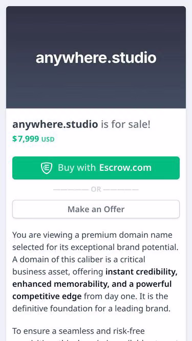 Screenshot of anywhere.studio