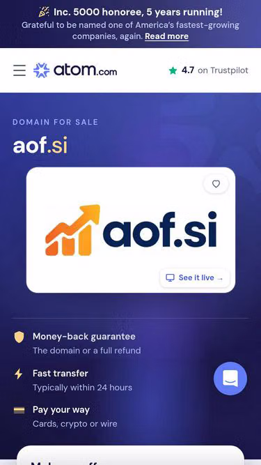 Screenshot of aof.si