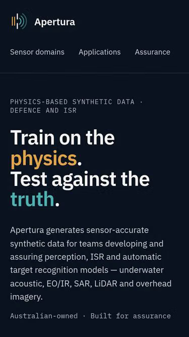 Screenshot of apertura.com.au