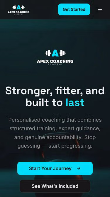 Screenshot of apexcoaching.academy