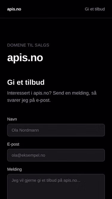 Screenshot of apis.no