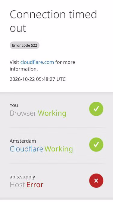 Screenshot of apis.supply