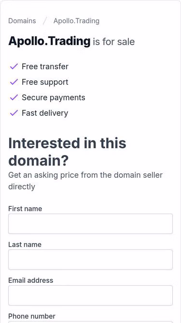 Screenshot of apollo.trading