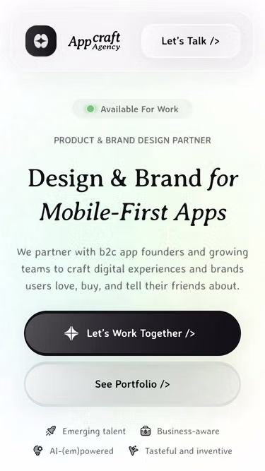 Screenshot of appcraft.agency