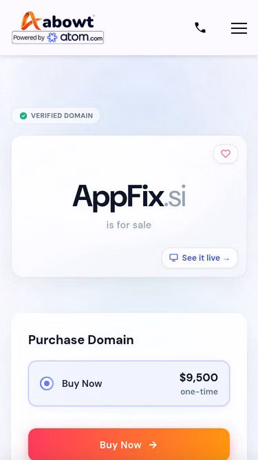 Screenshot of appfix.si