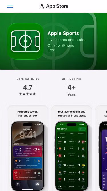 Screenshot of applesports.se