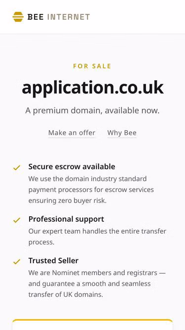 Screenshot of application.co.uk