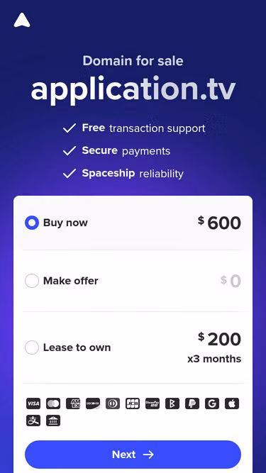 Screenshot of application.tv