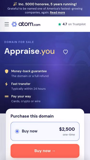 Screenshot of appraise.you