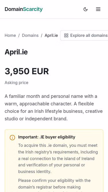 Screenshot of april.ie