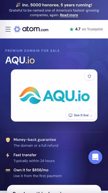 Screenshot of aqu.io