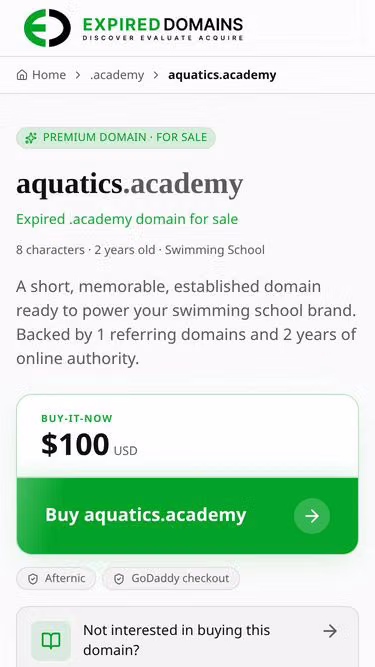 Screenshot of aquatics.academy