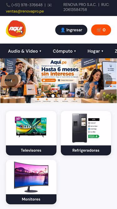 Screenshot of aqui.pe
