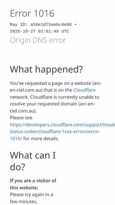 Screenshot of arc-en-ciel.com.au