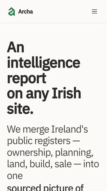 Screenshot of archa.ie