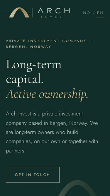 Screenshot of archinvest.no