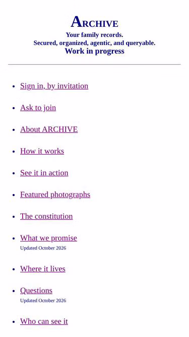 Screenshot of archive.family
