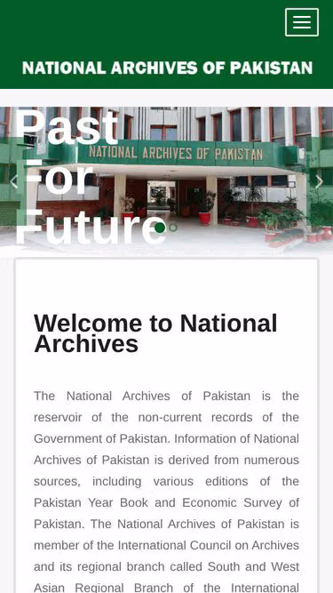 Screenshot of archives.gov.pk