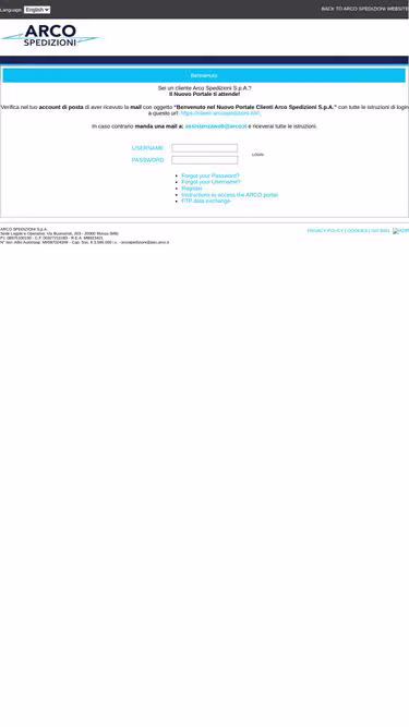Screenshot of arco.it
