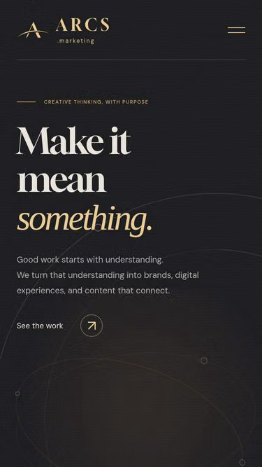 Screenshot of arcs.marketing