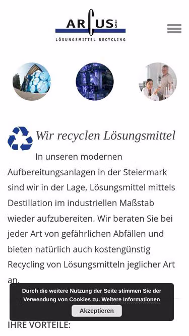 Screenshot of arcus.co.at