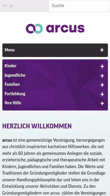 Screenshot of arcus.lu