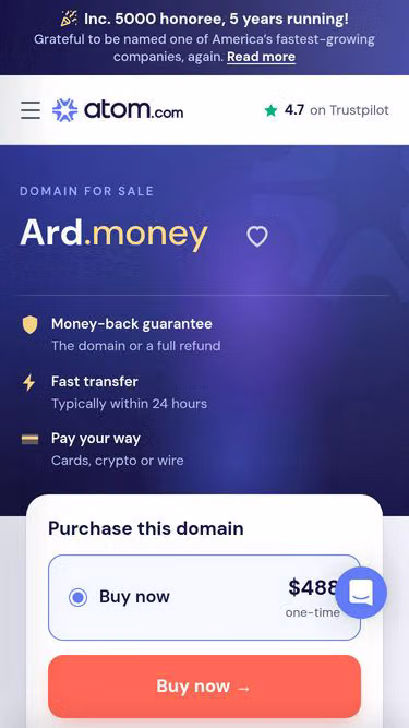 Screenshot of ard.money
