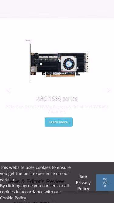 Screenshot of areca.com.tw