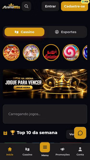 Screenshot of arenawin.bet