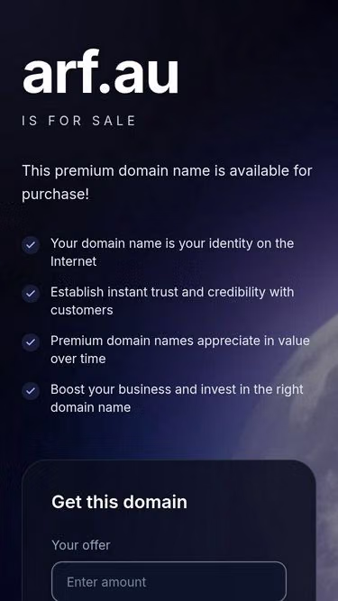 Screenshot of arf.au