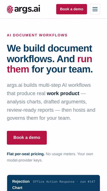 Screenshot of args.ai