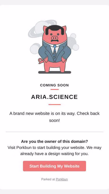 Screenshot of aria.science