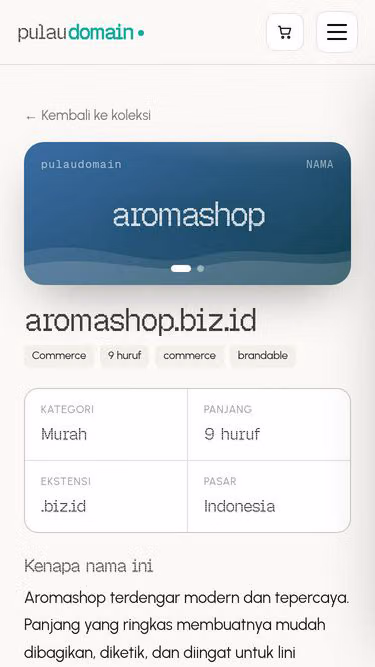 Screenshot of aromashop.biz.id