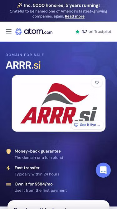 Screenshot of arrr.si