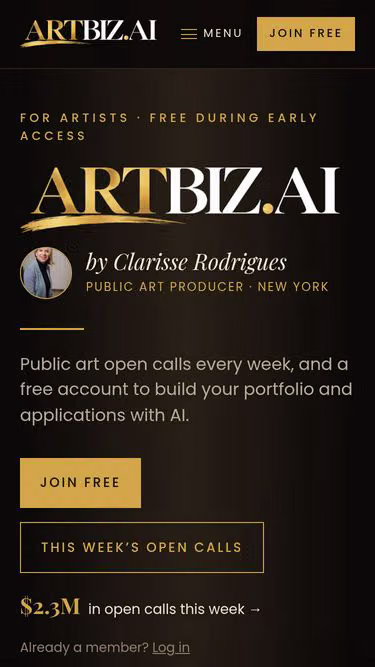Screenshot of artbiz.ai