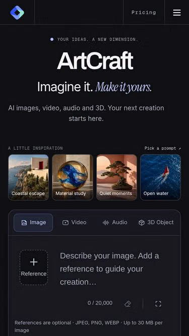 Screenshot of artcraft.art