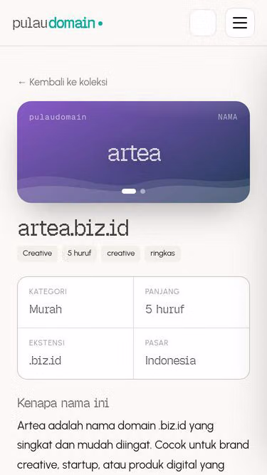 Screenshot of artea.biz.id