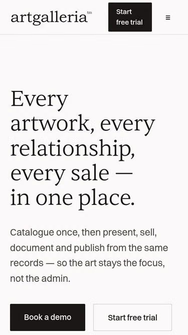 Screenshot of artgalleria.net
