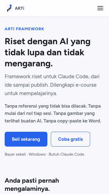Screenshot of arti.ai.id