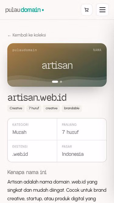 Screenshot of artisan.web.id