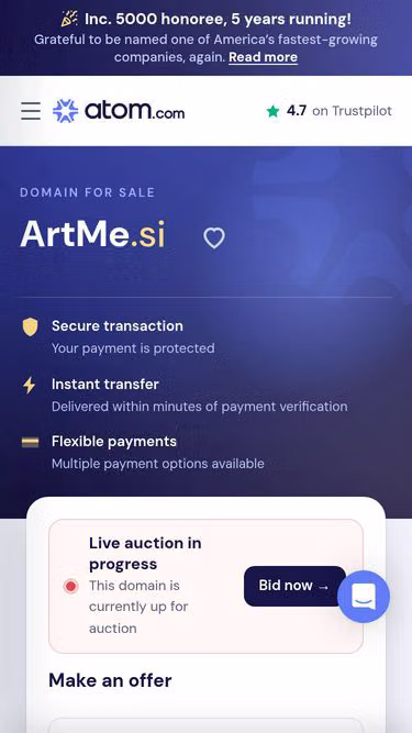 Screenshot of artme.si
