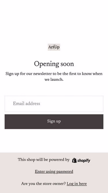 Screenshot of artup.uk