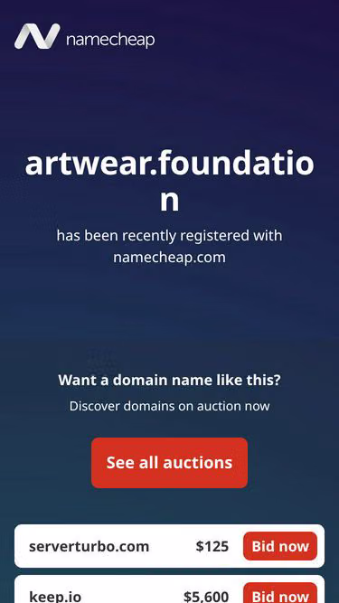 Screenshot of artwear.foundation