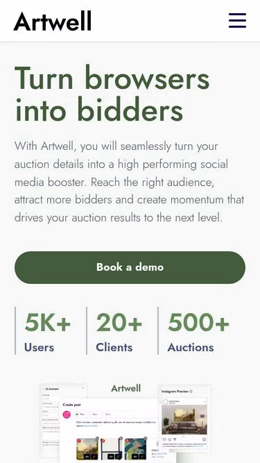 Screenshot of artwell.auction
