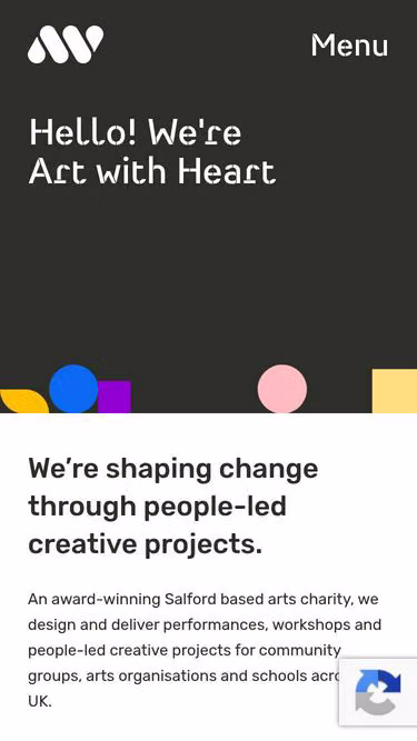 Screenshot of artwithheart.org.uk