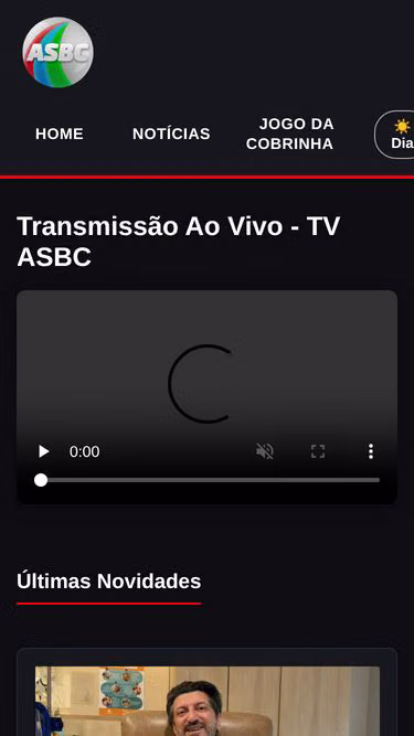 Screenshot of asbc.tv.br