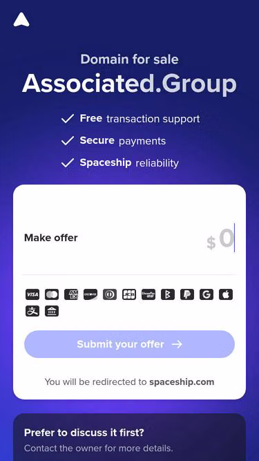 Screenshot of associated.group