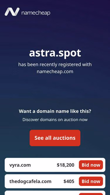 Screenshot of astra.spot