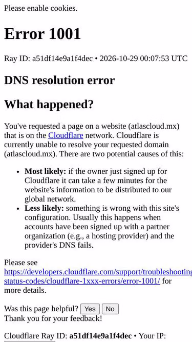 Screenshot of atlascloud.mx